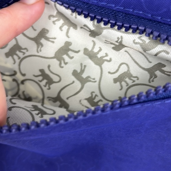 Kipling Zip-Top Tote with Adjustable Shoulder Strap Monkey Print Royal Blue NWT! - Picture 10 of 13
